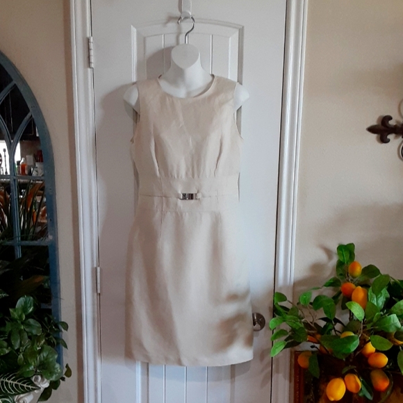 ELLEN TRACY Linen Blend Sleeveless Dress Size 4 - Picture 1 of 11